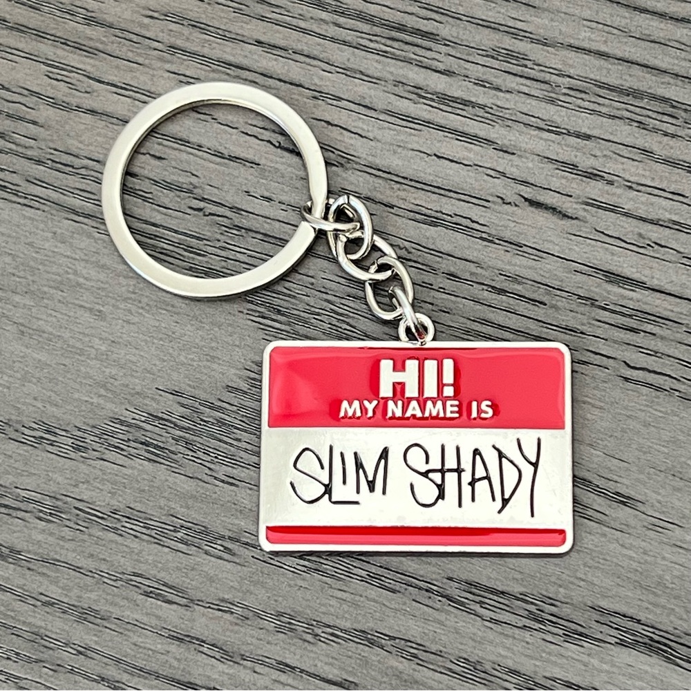 Eminem/HI! MY NAME IS Slim Shady KEYCHAIN + FREE SLIM SHADY STICKER